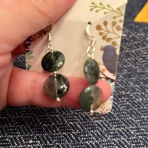 Green agate handmade earrings